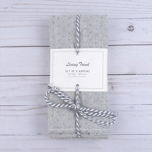 Fabric Dinner Napkins Melange Gray Dot 18x18 Set of 6